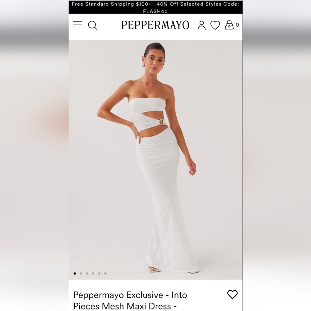 Peppermayo White Maxi Skirt with Cut-Out Design